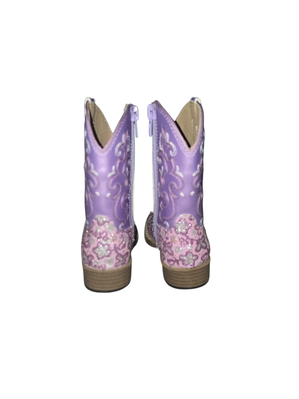Roper Kids Purple Glitter Floral Cowboy Boots Toddler Size 6